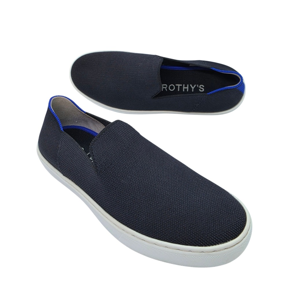 Rothys The Original Slip-On Sneaker Womens 7 Black Knit Comfort Washable